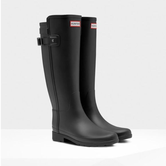 Hunter Shoes - HUNTER BOOTS Tall Refined Rain-boots w Back Strap